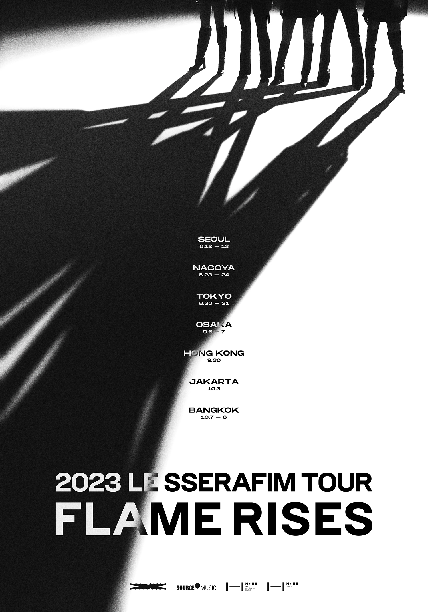 LE SSERAFIM - 2023 LE SSERAFIM Tour: FLAME RISES (Schedule Poster