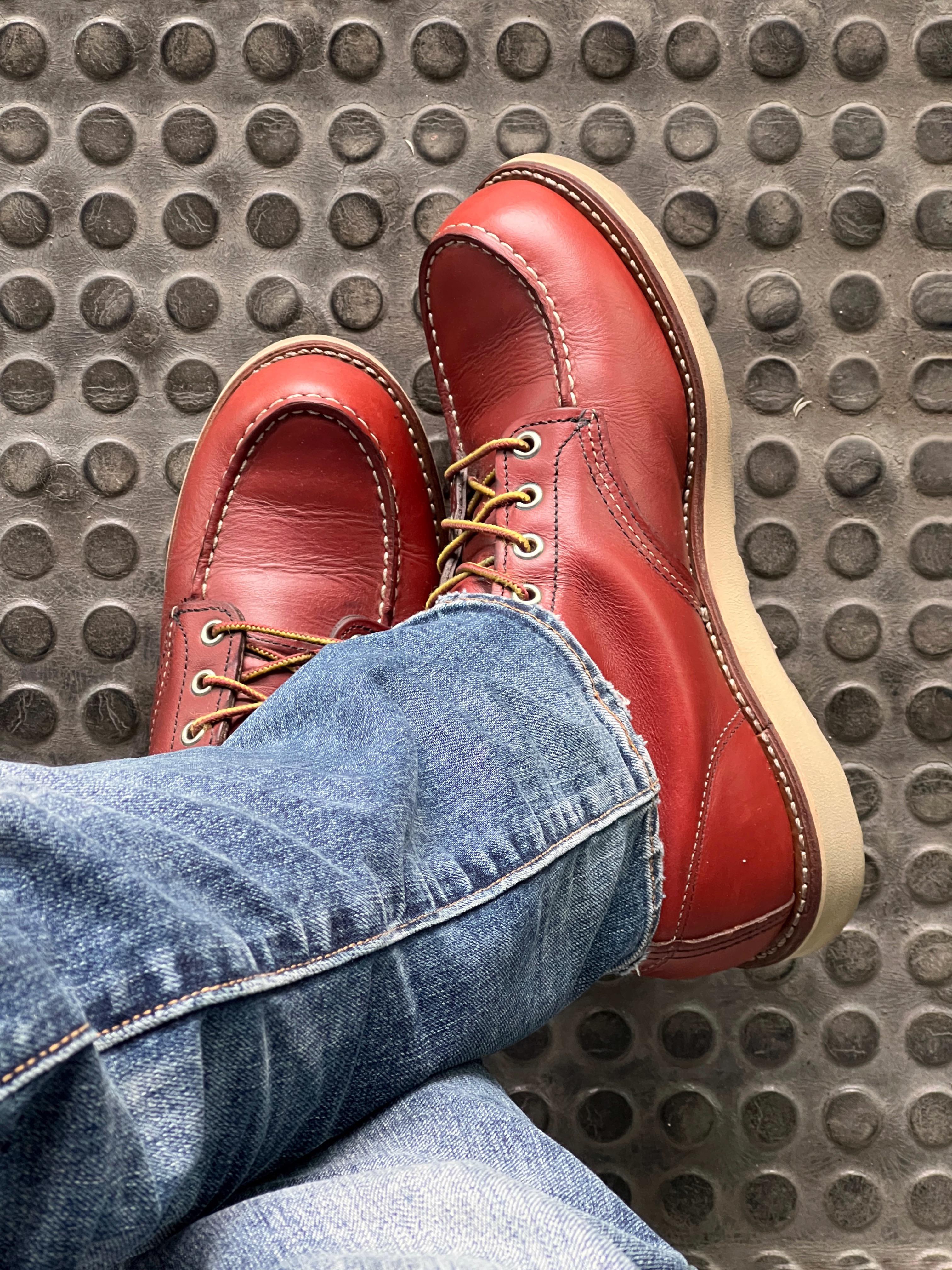 Today's 9106 in Copper Worksmith leather : r/RedWingShoes