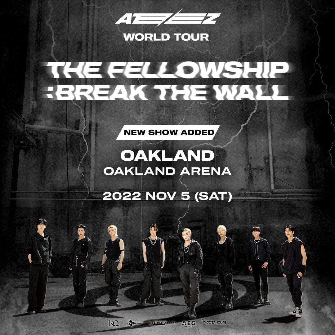 ATEEZ - A show in Oakland has been added to “The Fellowship: Break
