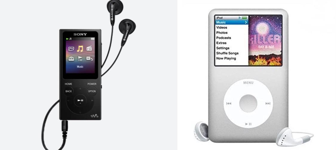 iPod classic 5th genとSony Walkman Nwz/Nwe（写真のやつ、E394みたい
