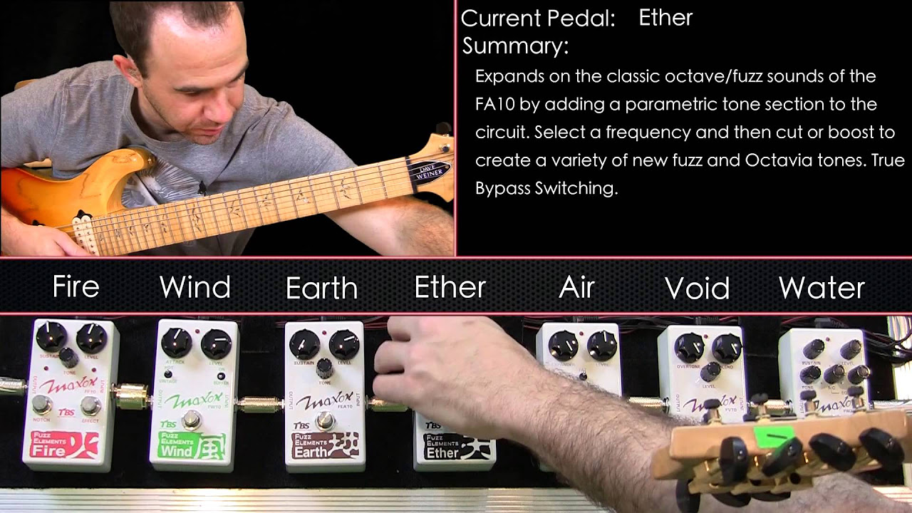 Tom Hatziemanouel demos the Maxon Fuzz Elements Fire FF10 - YouTube