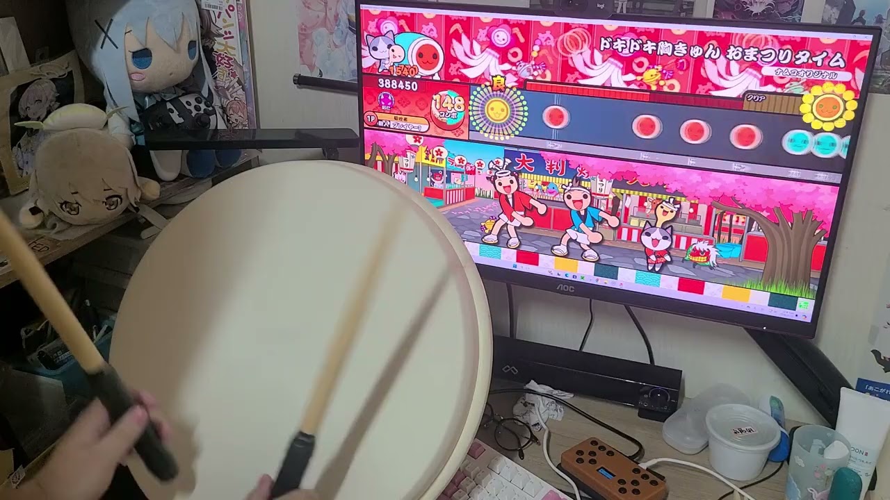 おうち太鼓] TAIKOLLERで胸きゅん1115打 (ロール) - YouTube