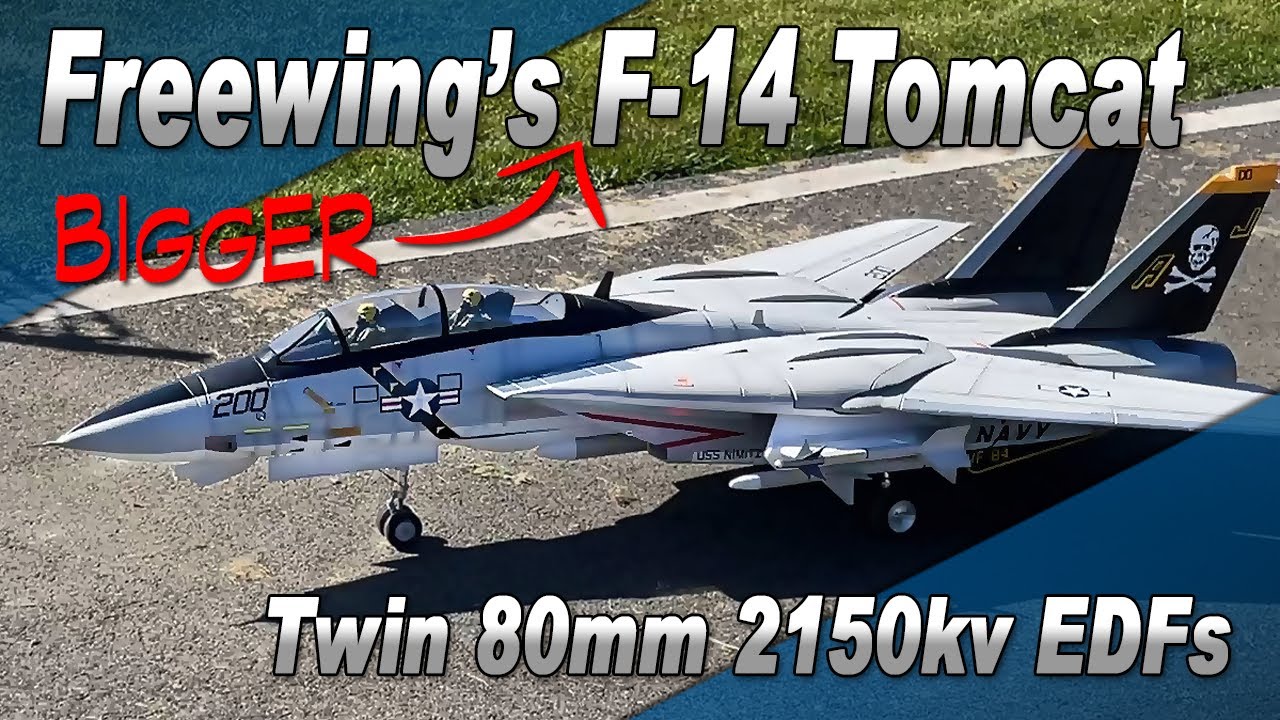 Flying the (bigger) Freewing F-14 Tomcat - Twin 80mm EDF - YouTube