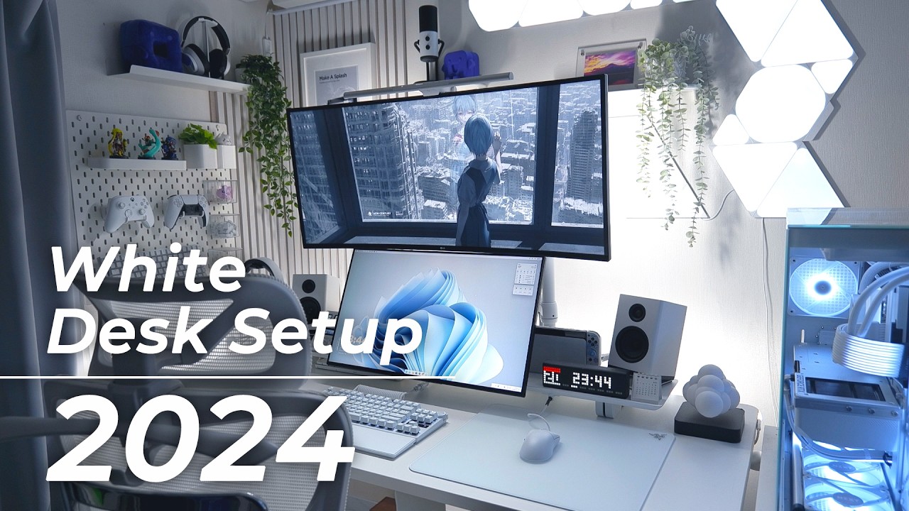 Desk Tour 2024 | My Dream White Desk Setup for Comfort and Style