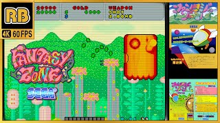 1986 [RB 4K 60fps] ファンタジーゾーン 1周 / Fantasy Zone (chapter