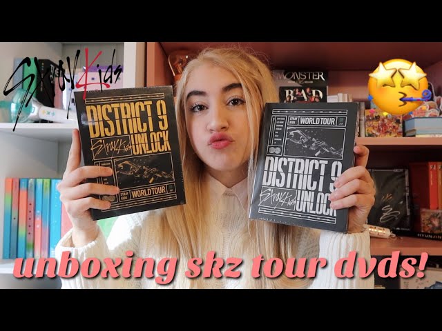 unboxing stray kids district 9 unlock tour dvds! (standard & blue