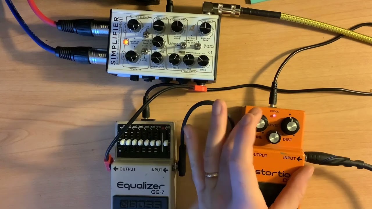 Simplifier MK2 - Using GE-7 to shape the DS-1 Distortion - YouTube