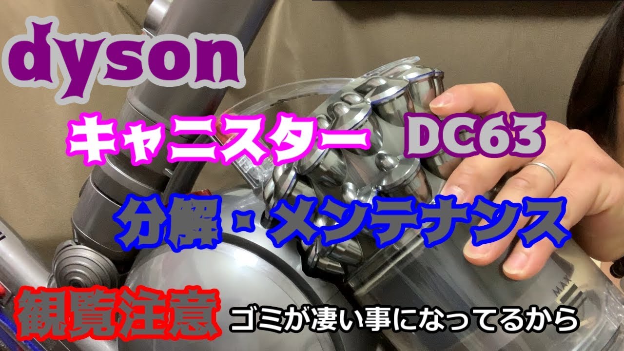 dyson DC63 分解 メンテナンス 観覧注意(ゴミが凄い) - YouTube