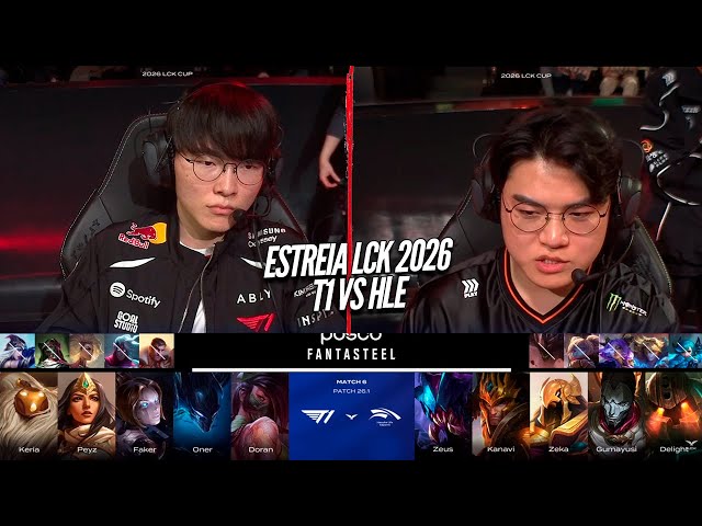 T1 vs HLE - FAKER, KERIA e ONER vs GUMAYUSI e ZEUS - LCK CUP 2026