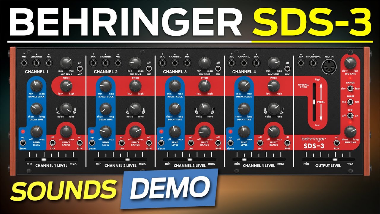 BEHRINGER SDS-3, NEW ANALOG DRUM SYNTHESIZER (SIMMONS INSPIRED
