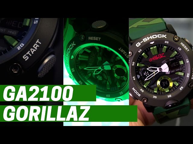 Casio G-Shock Gorillaz GA2000GZ-3AER Review - Green Memories - YouTube