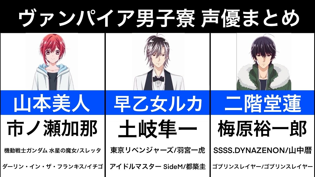 ヴァンパイア男子寮】声優まとめ - YouTube