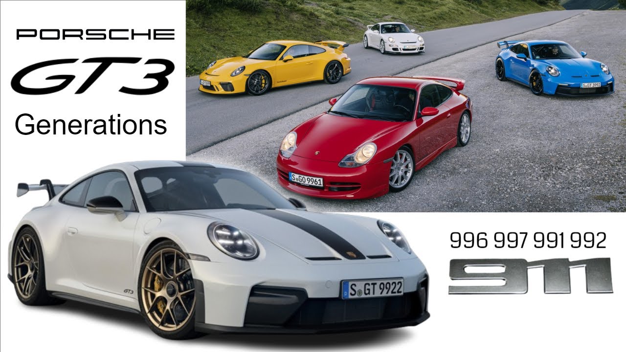Porsche 911 GT3 Generations 996 997 991 992 - YouTube