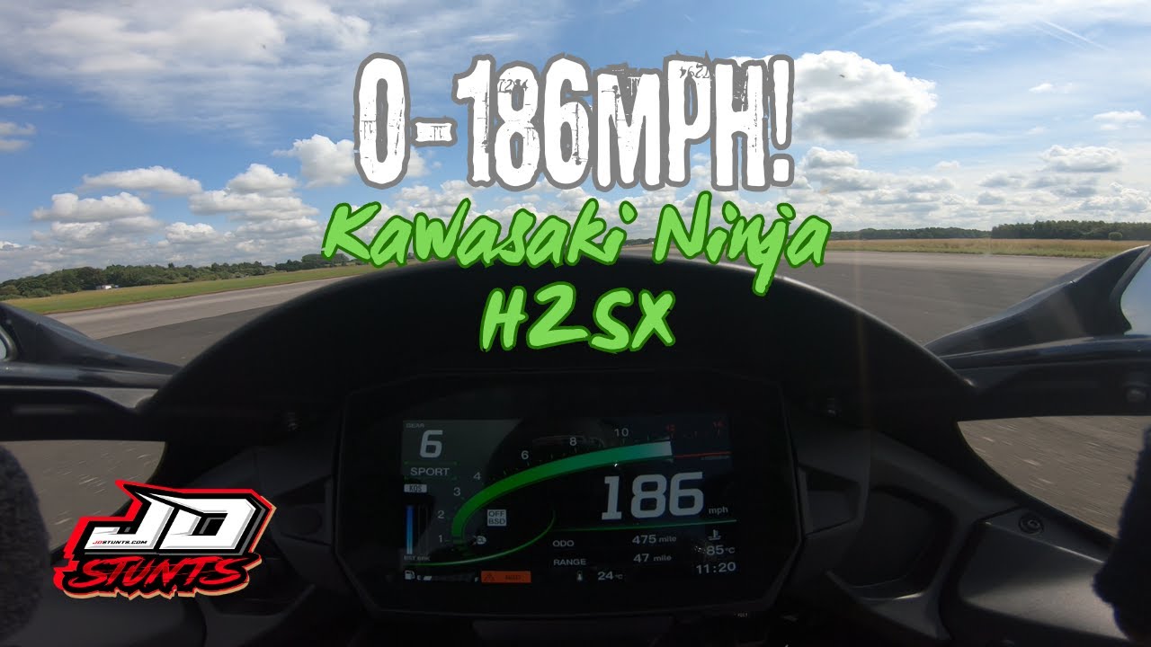 Kawasaki Ninja H2SX Acceleration! Top Speed Run | 0 - 186mph