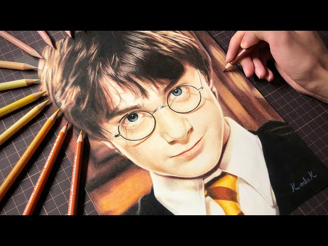 色鉛筆でハリーポッターを描いてみた - Drawing Harry Potter - YouTube