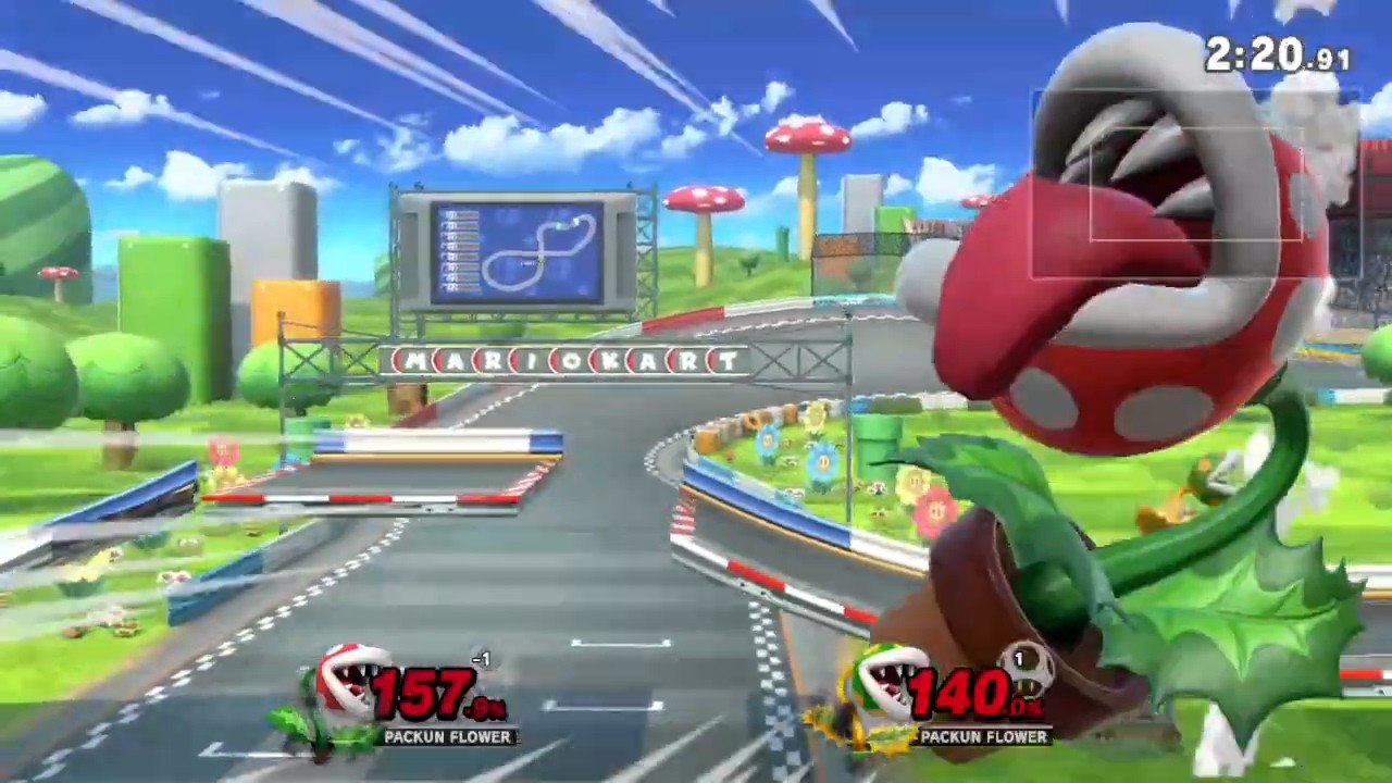 ルイージサーキット (マリオカート64)】パックンフラワー VS パックン