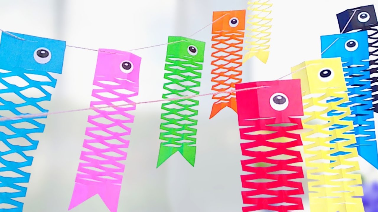 簡単💐折り紙】風を泳ぐ✨こいのぼり🎏【こどもの日】目から鱗の作り方
