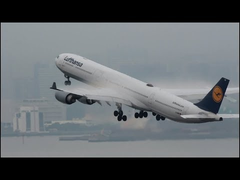 しなる大きな翼 ルフトハンザ エアバス A340-600 The Big Wing