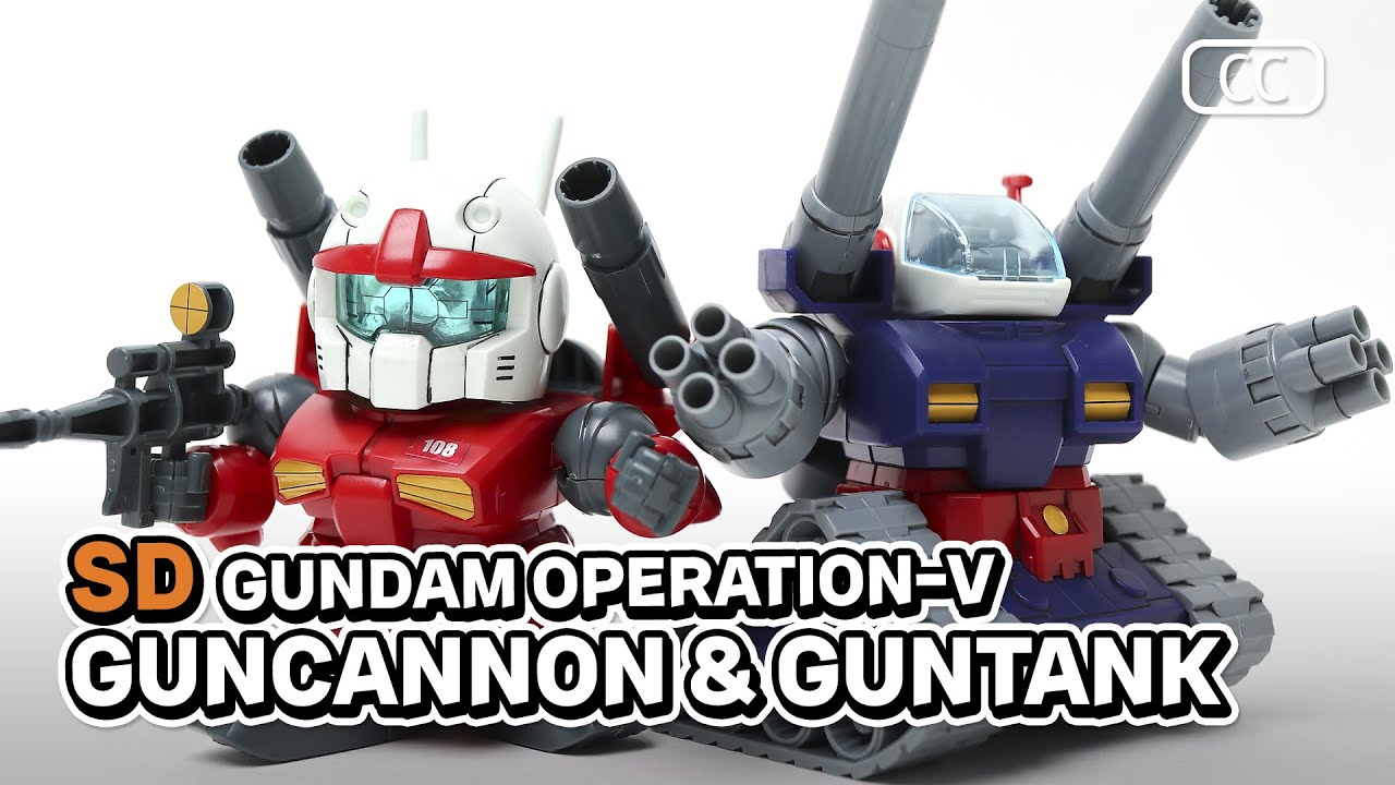 Gunpla SD Gundam operation V (Guncannon, Guntank) Fast assembly