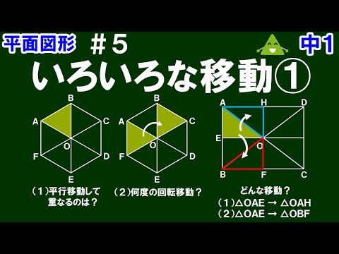 中1数学 平面図形】＃5 いろいろな移動① ※平行移動、回転移動、対称