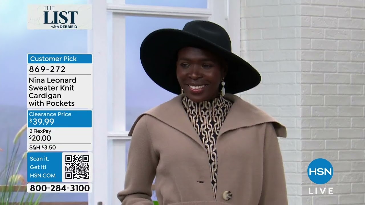 Nina Leonard Sweater Knit Cardigan with Pockets - YouTube