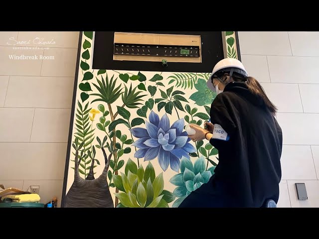 Botanical Paint Mural Work / Windbreak Room【SEVEN PARK AMAMI