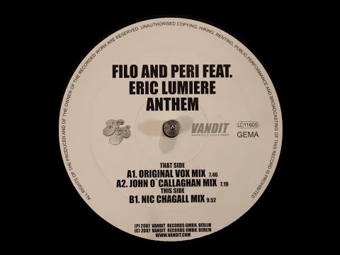 Filo And Peri Feat. Eric Lumiere – Anthem | Releases | Discogs