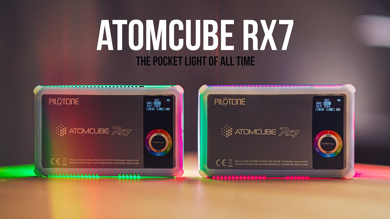 Professional RGB video pocket light - Pilotcine Atomcube RX7 - YouTube