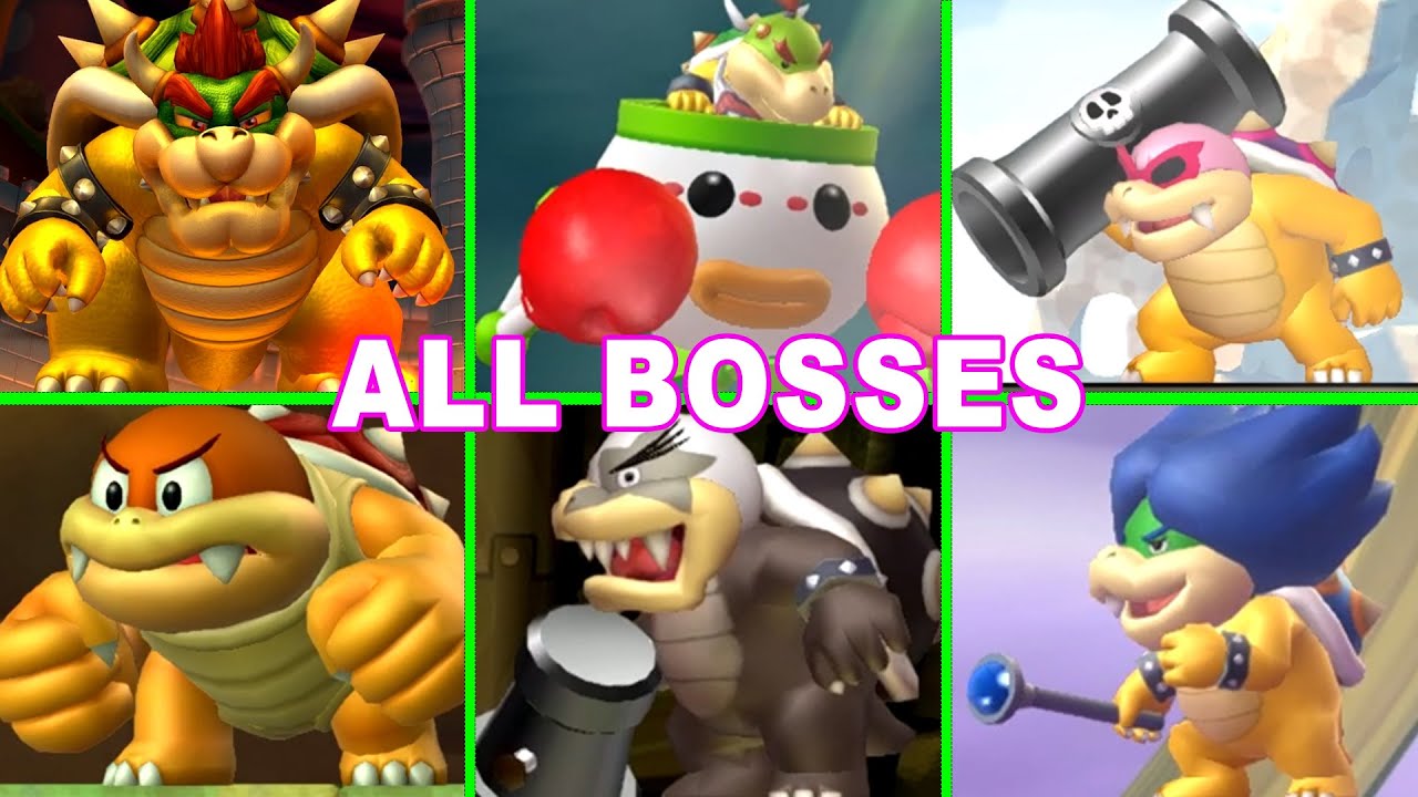 New Super Mario Bros U Deluxe All Bosses Fight (No Damage) - YouTube