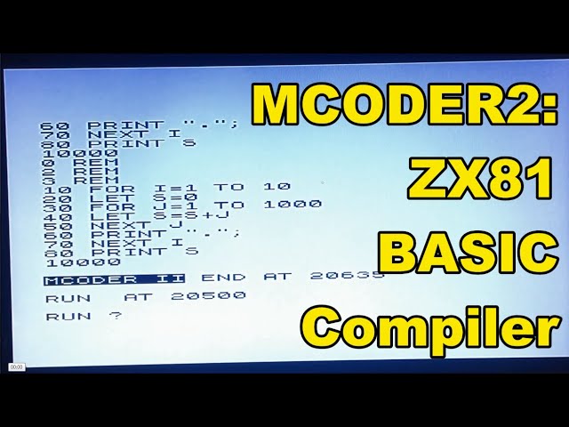 MCODER2: a BASIC Compiler for the ZX81: - YouTube