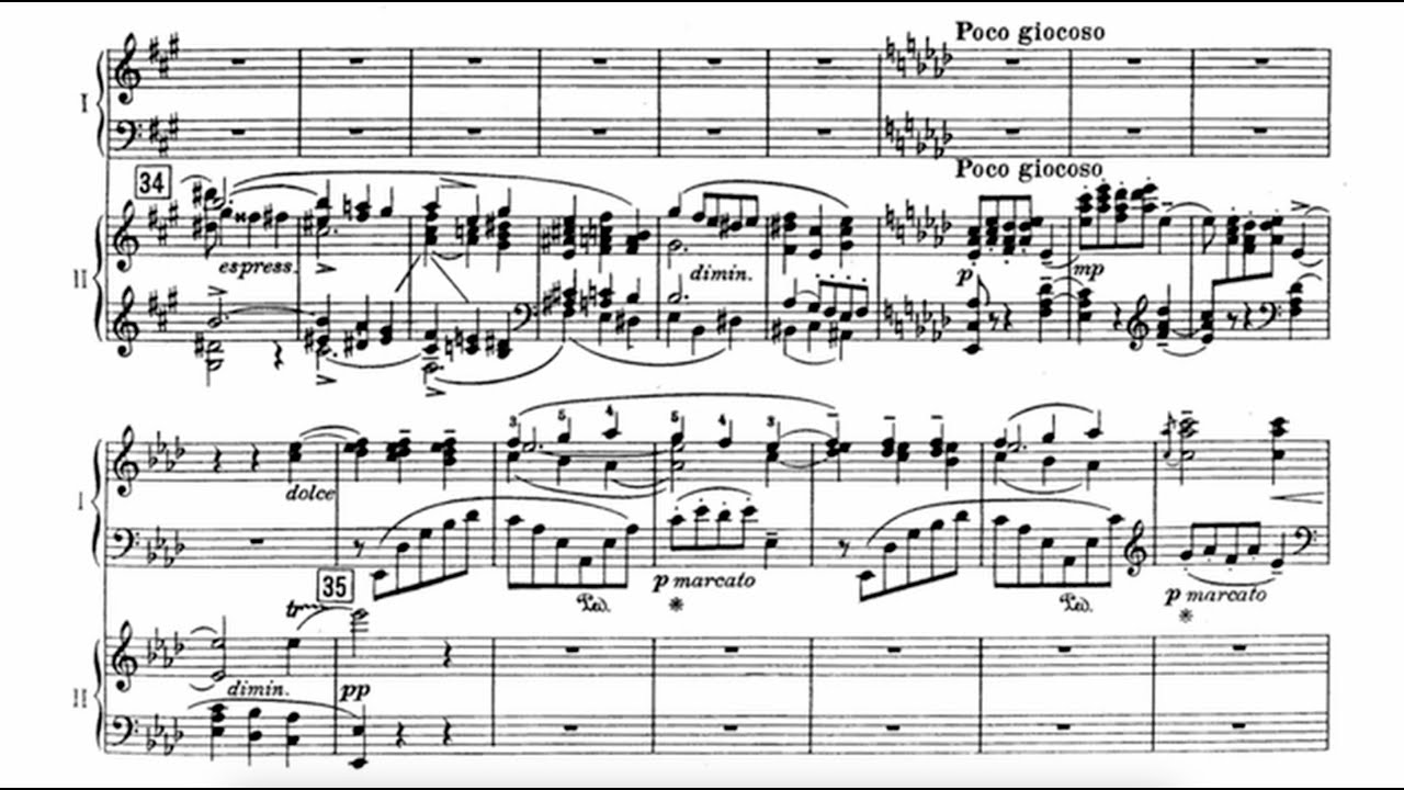 Medtner: 2 Pieces, Op. 58 for 2 Pianos: II. Knight Errant - YouTube