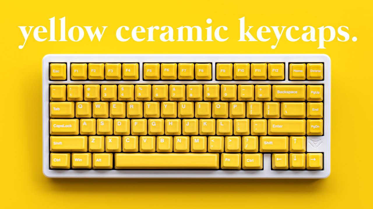 Cerakey Ceramic Keycap Set V2 Review - Yellow with Legends - YouTube