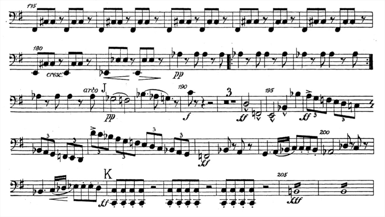 ドヴォルザーク交響曲第8番 第1楽章（チェロパート楽譜） - YouTube