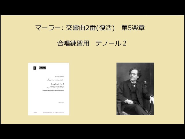 マーラー: 交響曲2番(復活) 第5楽章 合唱練習用 テノール2 - YouTube