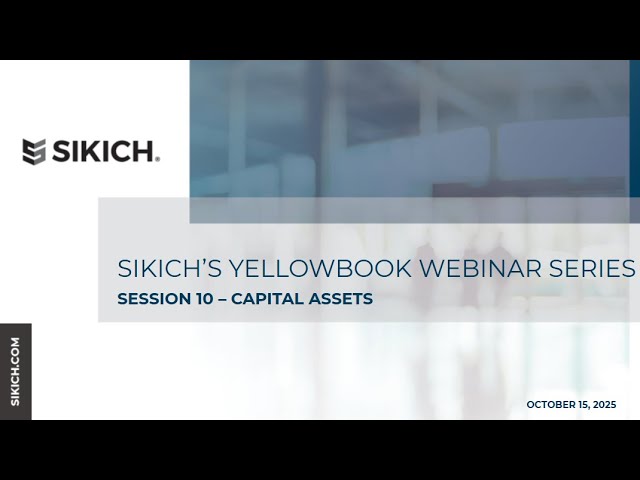 2025 Yellowbook Webinar Series: Session 9 - Capital Assets