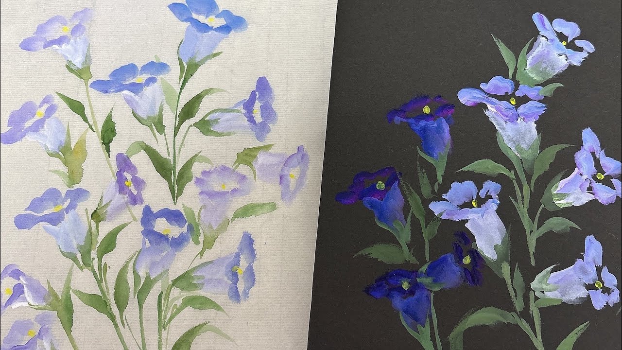 5月〜初夏の絵〕カンパニュラ釣鐘草How to draw a lovely campanula