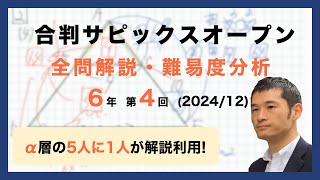 バックナンバー】第4回合格力判定サピックスオープン 平均点・動画解説