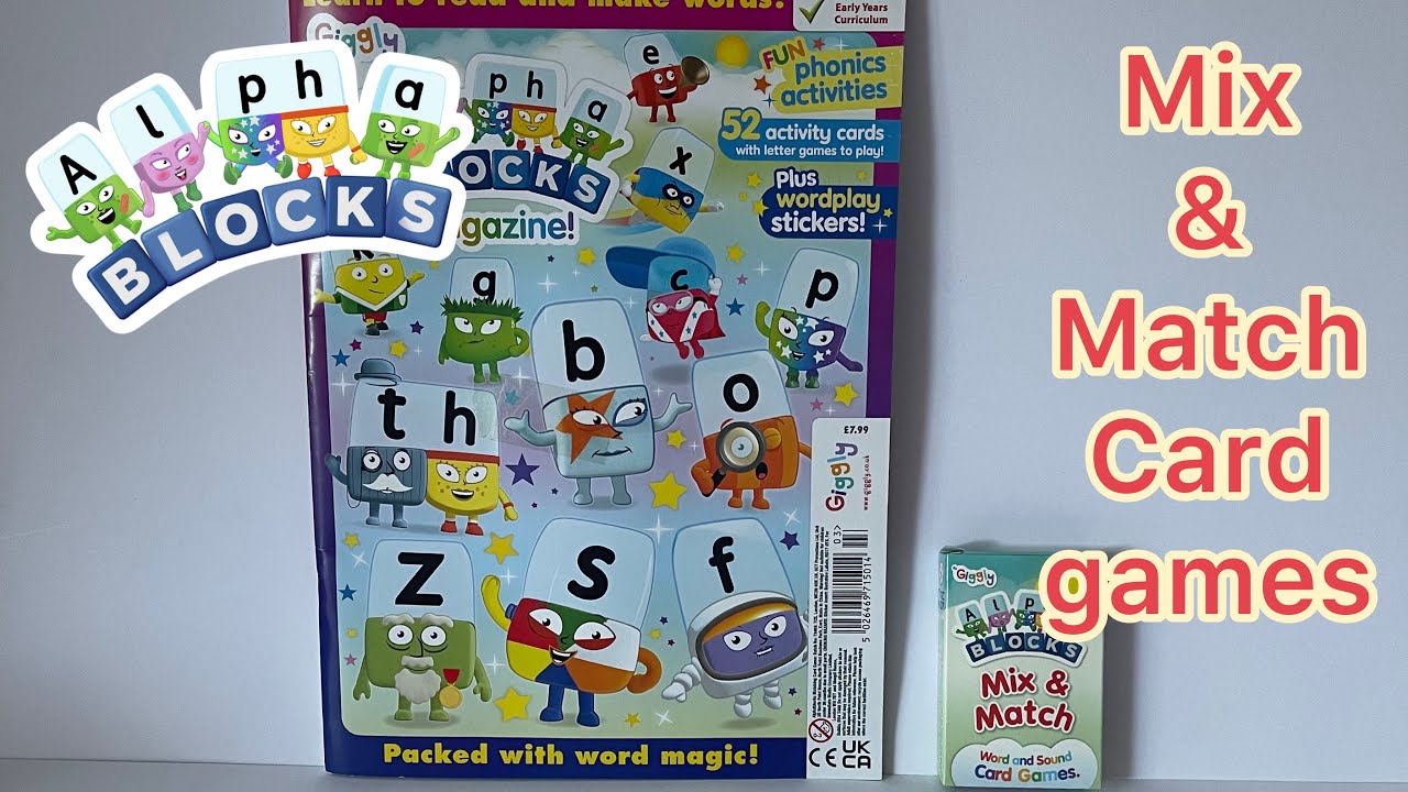 Alphablocks magazine with mix & match word and sound card games