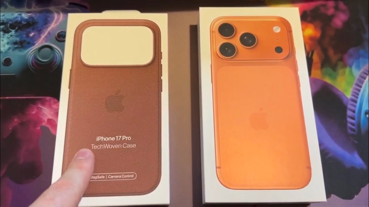 iPhone 17 Pro in Cosmic Orange with Sienna TechWoven Case - YouTube