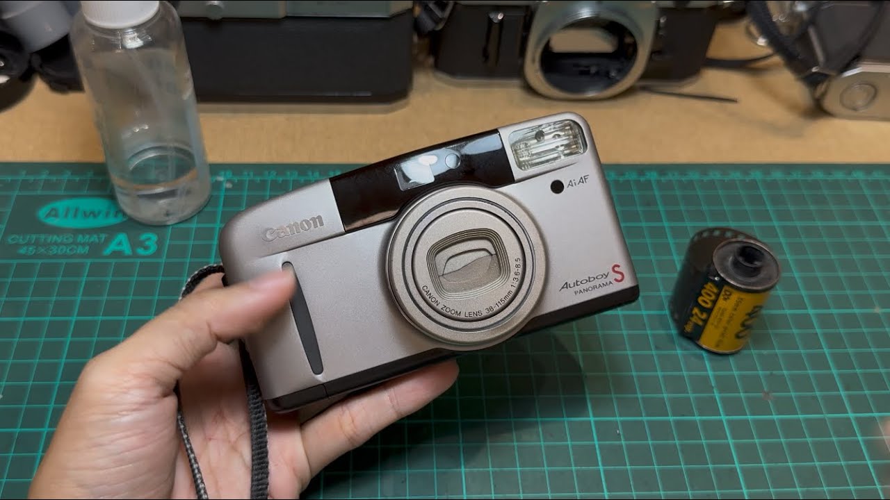 Canon autoboy s panorama camera. フィルム写真に文字を入れましょう
