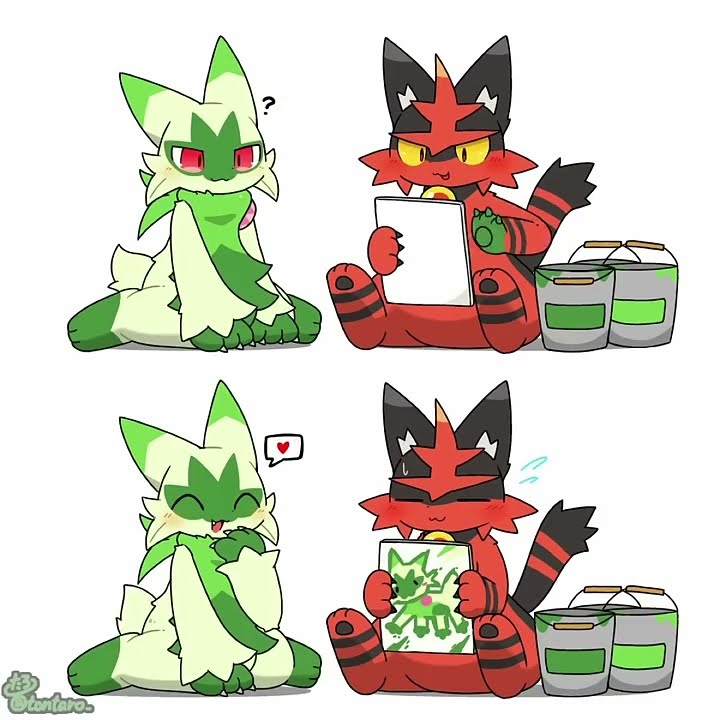 お絵描きニャローテとニャヒート🐱🌱🔥 #shorts #pokemon - YouTube