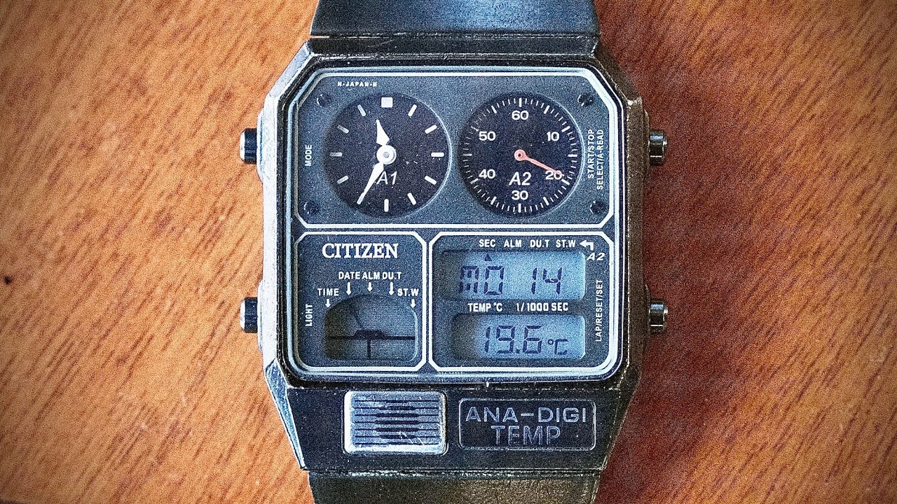 Citizen ANA DIGI TEMP Watch - The Classic Retro 80s Watch (Hands