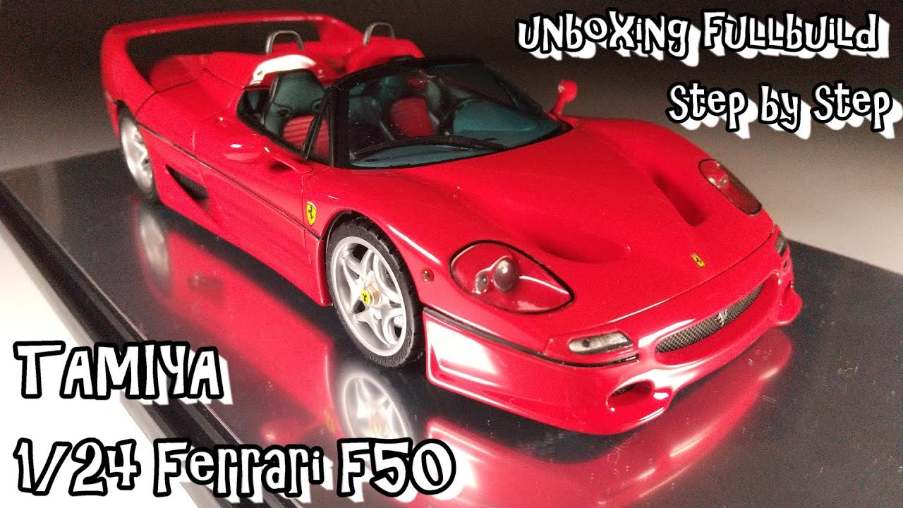 unboxing fullbuild TAMIYA 1/24 Ferrari F50 Scale Car Plastic Model