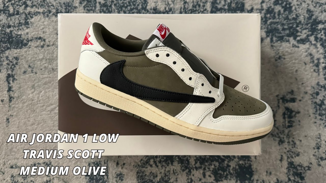 Travis Scott Air Jordan 1 Low Medium Olive - Unboxing, Pick Up