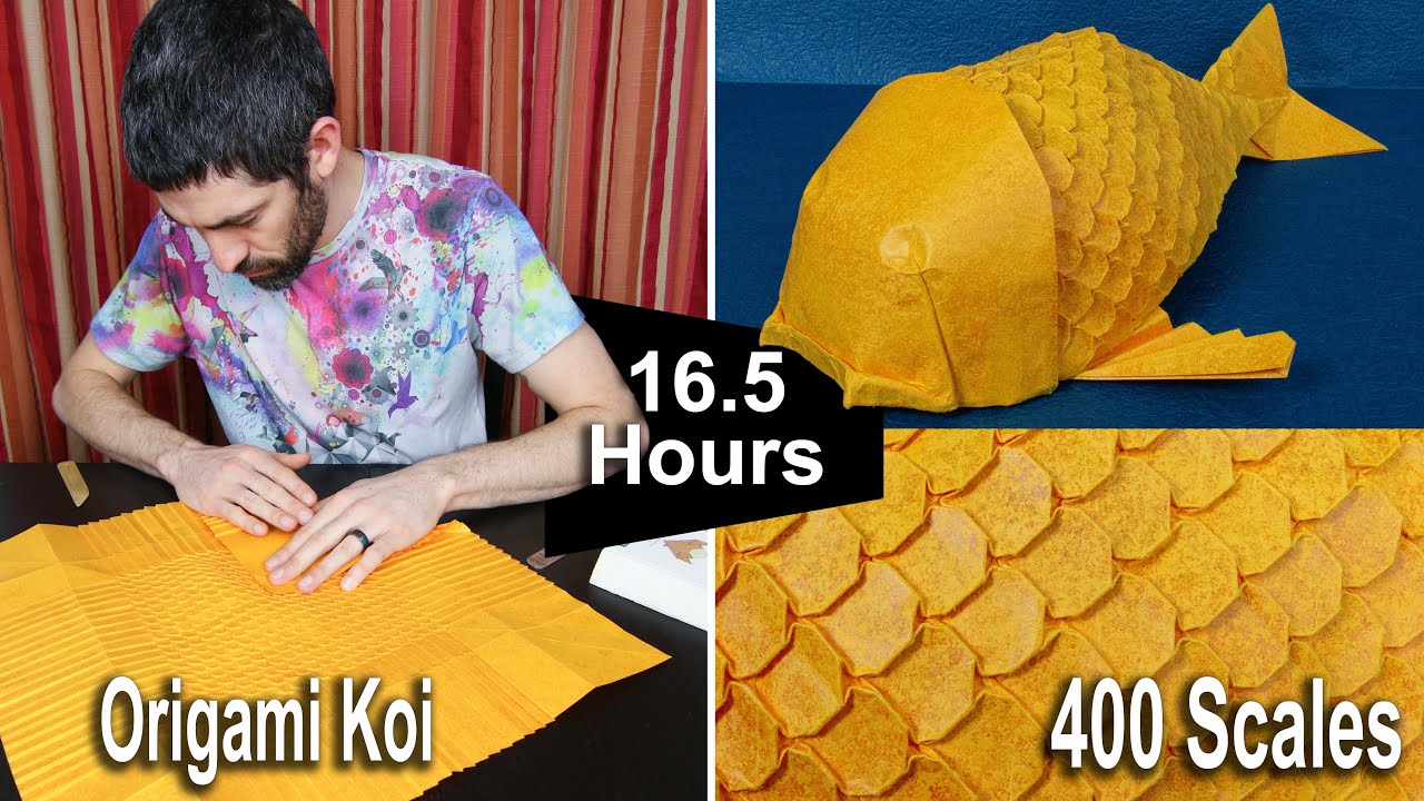 Origami Koi Fish with 400 Scales Time-Lapse (Robert Lang) - YouTube