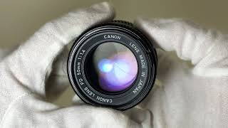 Canon NEW FD 50mm F1.4の動作検品 - YouTube