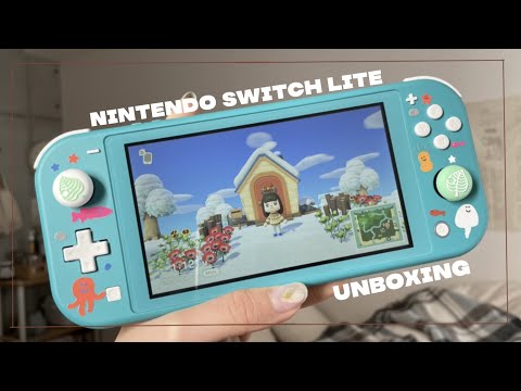turquoise nintendo switch lite unboxing🐠あつ森始めました🌳 - YouTube