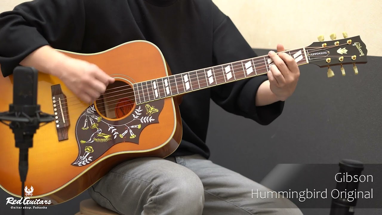 GIBSON Hummingbird Original】華やかなルックスに心躍る - Red