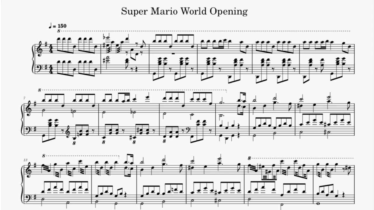 スーパーマリオワールド オープニング【PDF楽譜ダウンロード可】Super