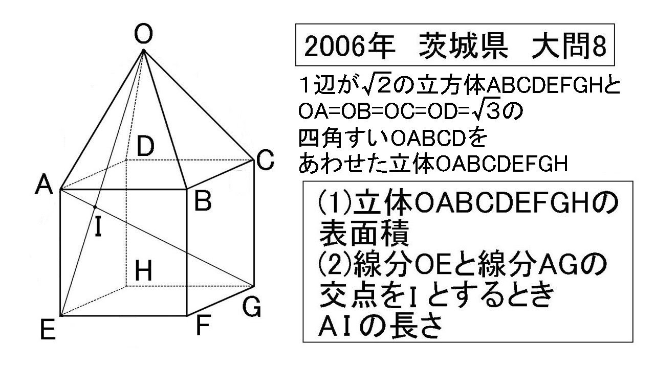 茨城県 高校入試数学 2006年 大問8 - YouTube